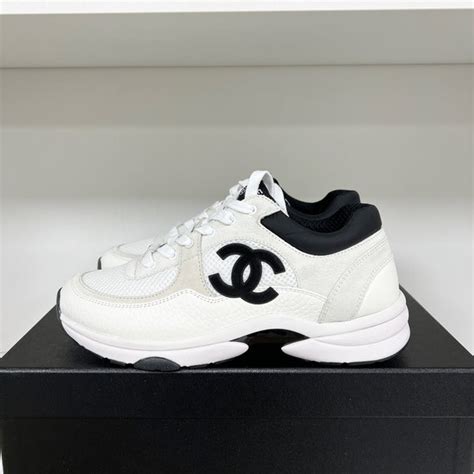 chanel trainers black white|Chanel trainers selfridges.